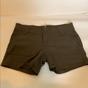 Women’s olive Prana shorts, 4” inseam, nwot, sz 2